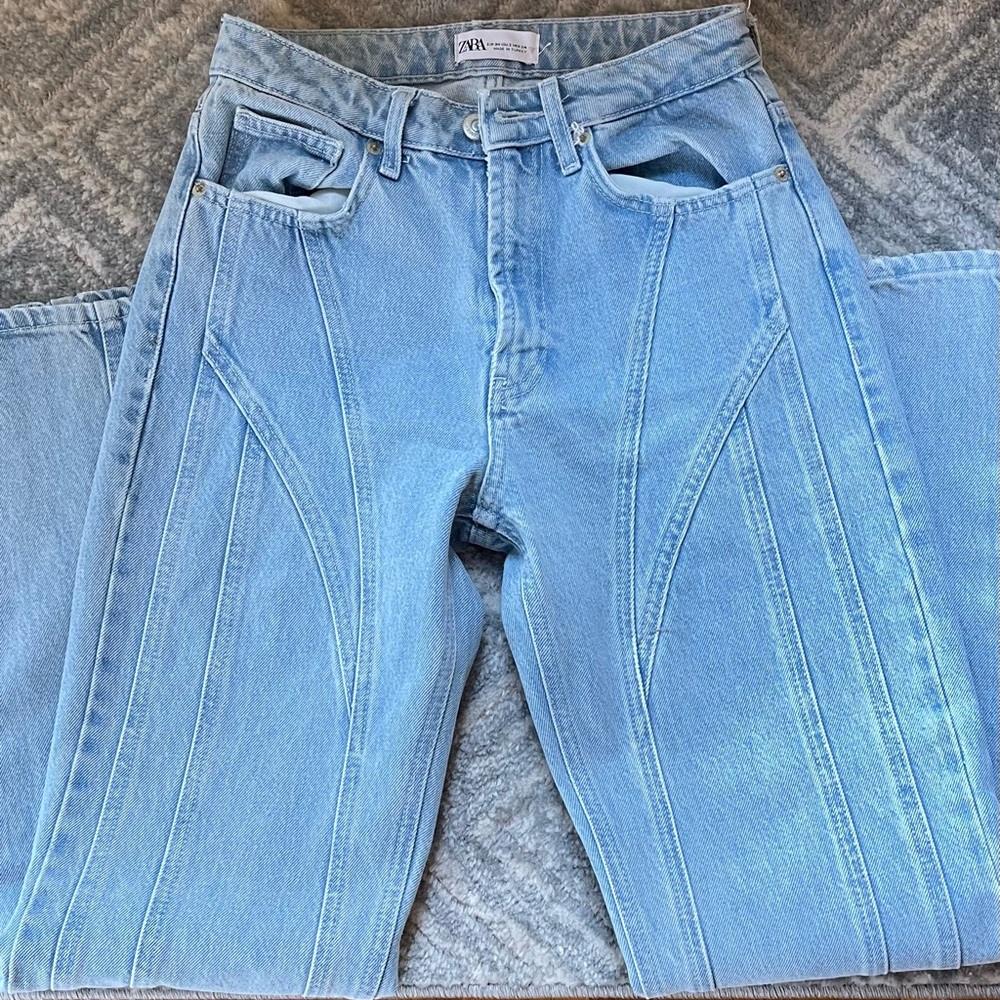 Zara mugler inspired jeans.